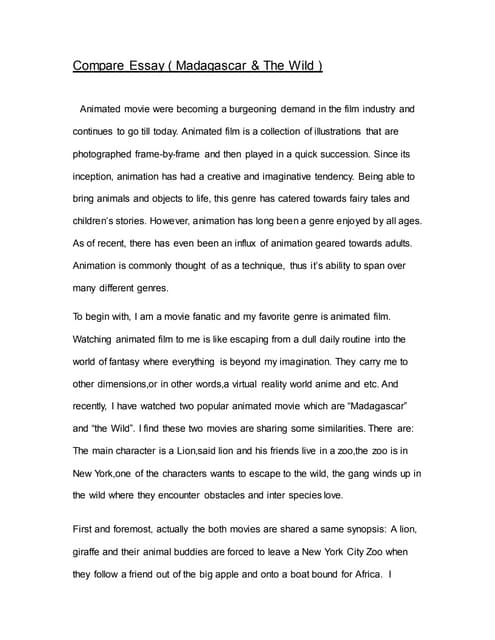 comparison between two movies comparing two movies worksheet